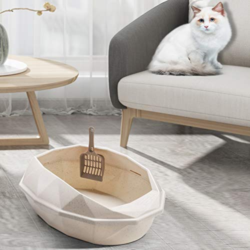 Balacoo – Caixa de areia de plástico para gatos com pá para quarto interno