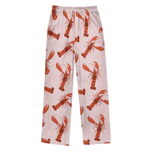 ALAZA Bows Lobster Pajama Lounge Pants Long Sleep Pajama Bottoms with Pockets2