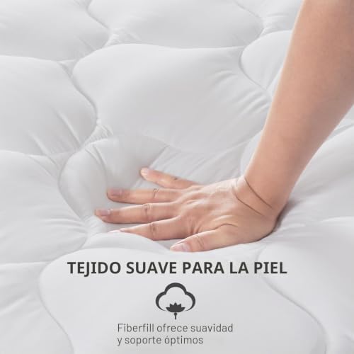 Miniatura 3 de Duanduan Topper Para Colchones, 140 X 200 Cm, Suave Topper, Cubrecolchón Con Bolsillos Profundos, Protector De Colchón Lavable A Máquina, Color Blanco