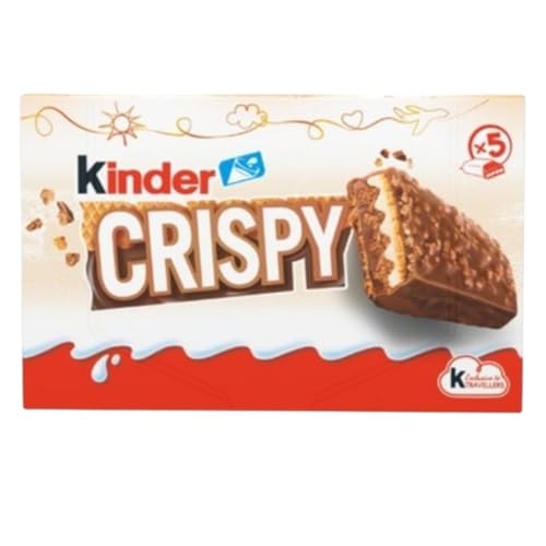Kinder Crispy Wafer Bar with Chocolate and Biscuit Crumb Coating 5 Bars 170 g