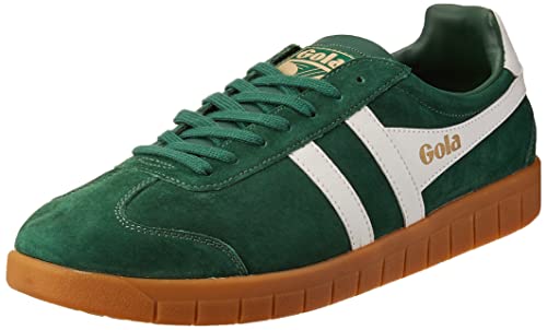Image of Gola Hurricane Suede, Men's Sneaker, Evergreen Off White Gum Green, 8 US