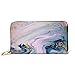 Produktbild JHGFG Mode Handtasche Reißverschluss Brieftasche Pastellfarben Natürlicher Marmorierter Effekt Telefon Kupplung Geldbörse Abendkupplung Blockieren Leder Brieftasche Multi Card O.