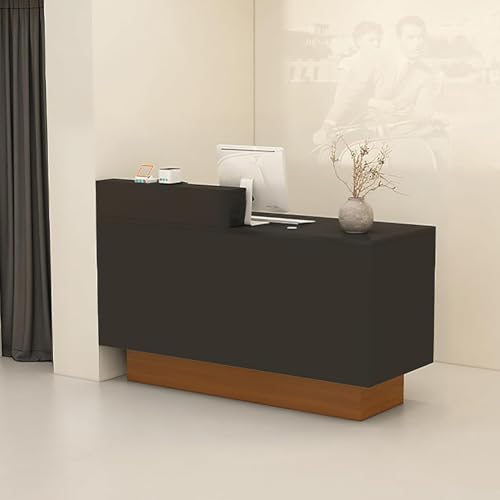 Moderno escritorio frontal con almacenamiento y cajones con cerradura para recepción y uso en cajero