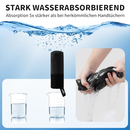 Pameil Mikrofaser Handtuch 3er Set (160x80cm Groß Badetuch +2 Stück 80x40cm Klein Handtuch)… – Ansicht 6