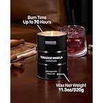 M&SENSE Scented Candle, Tobacco Vanilla Medium Jar Candle Gifts for Men, 60 Hours Slow Burning Natural Soy Candles 11.3oz, Stress Relief Aromatherapy Candles Home Decor, Valentines Day Gifts for Him - Image 4