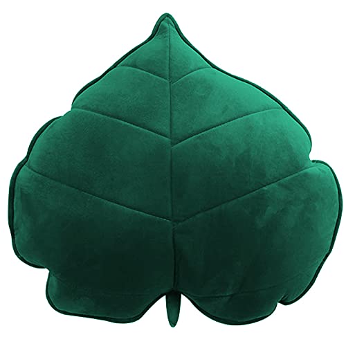 Peach Cuddle Velvet Leaf Shaped Throw Cushion Pillow For Living Room Décor (Pack of 1, 45X45 Cm, Green)-image-1