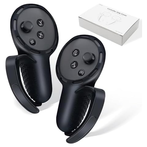 IFOYO Controller Grips, Touch Plus Controllers Grip Cover for Meta Quest 3, Hand Grip Protector with Knuckle Straps, Controllers Straps Silicone Covers Protector, Non-Slip Thumbstick Covers Cover