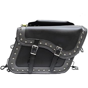 white leather saddlebags