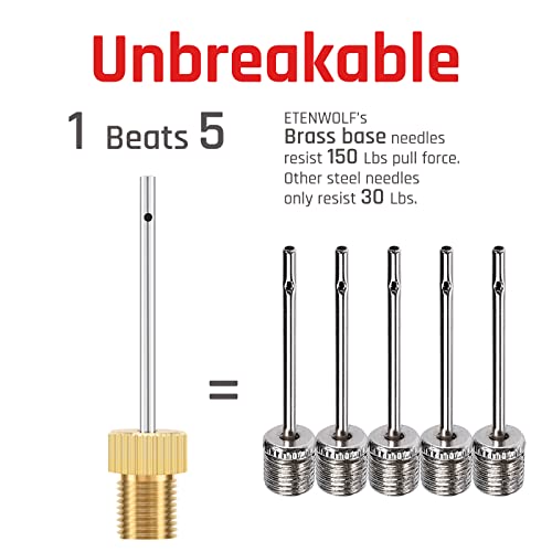 Etenwolf Ball Pump Needles 4 Pack, Brass Head And Stainless Steel Body With Storage Case, For Football Basketballs Soccer Balls Volleyballs Rugby Balls #TOP2