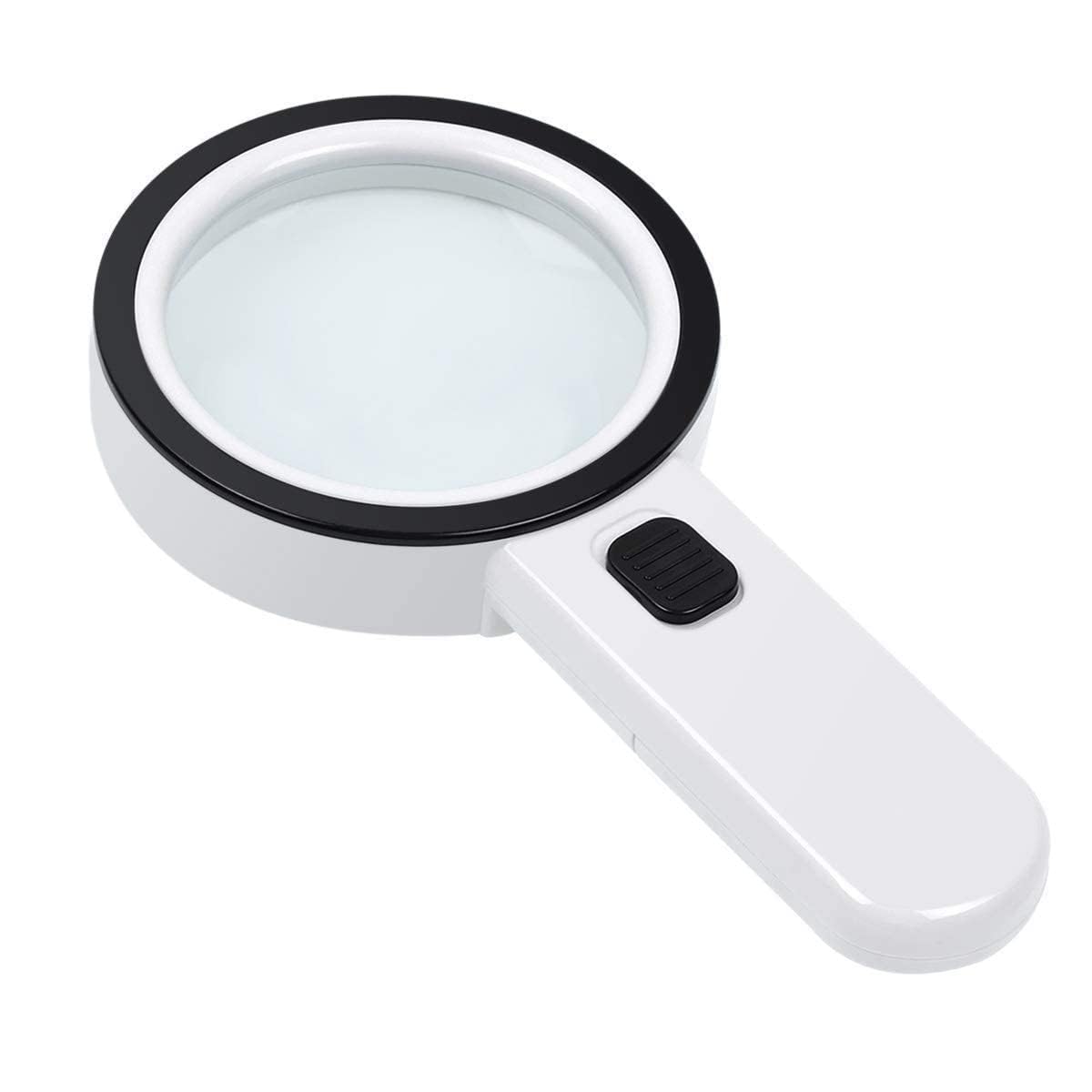 Magnifying Glass with Light, 5X Handheld Large Magnifying Glass 3 Led Illuminated Lighted Magnifier