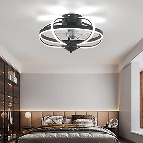 Ventilateur de plafond avec lampe LED télécommandé et 3 vitesses pour salon Ø51cm