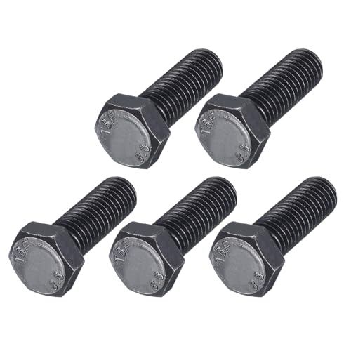 Image of METALLIXITY Hex Bolts (M12-1.75x35mm) 5Pcs, 8.8 Grade Carbon Steel Fully Threaded Black Oxide, Coarse Thread UNC Hex Head Screw Bolt - for Furniture Repair