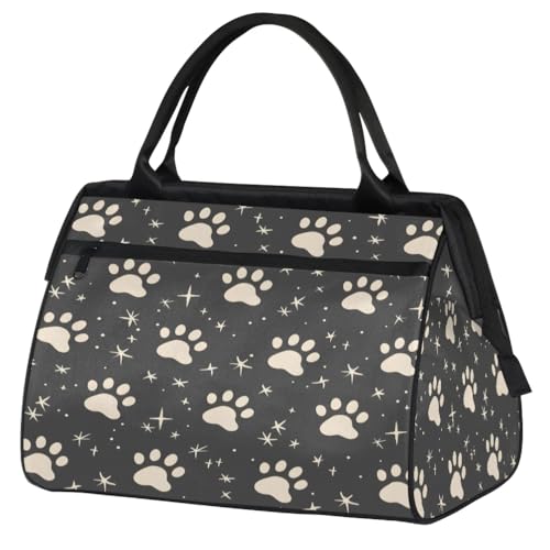 Travel Duffel Bag for Women, Dog Paw Print Weekender Overnight Bag Carry on Beach Swim Bags Dance Bag Airlines Approved Personal Item Travel Bag for Yoga, Sports, Hospital