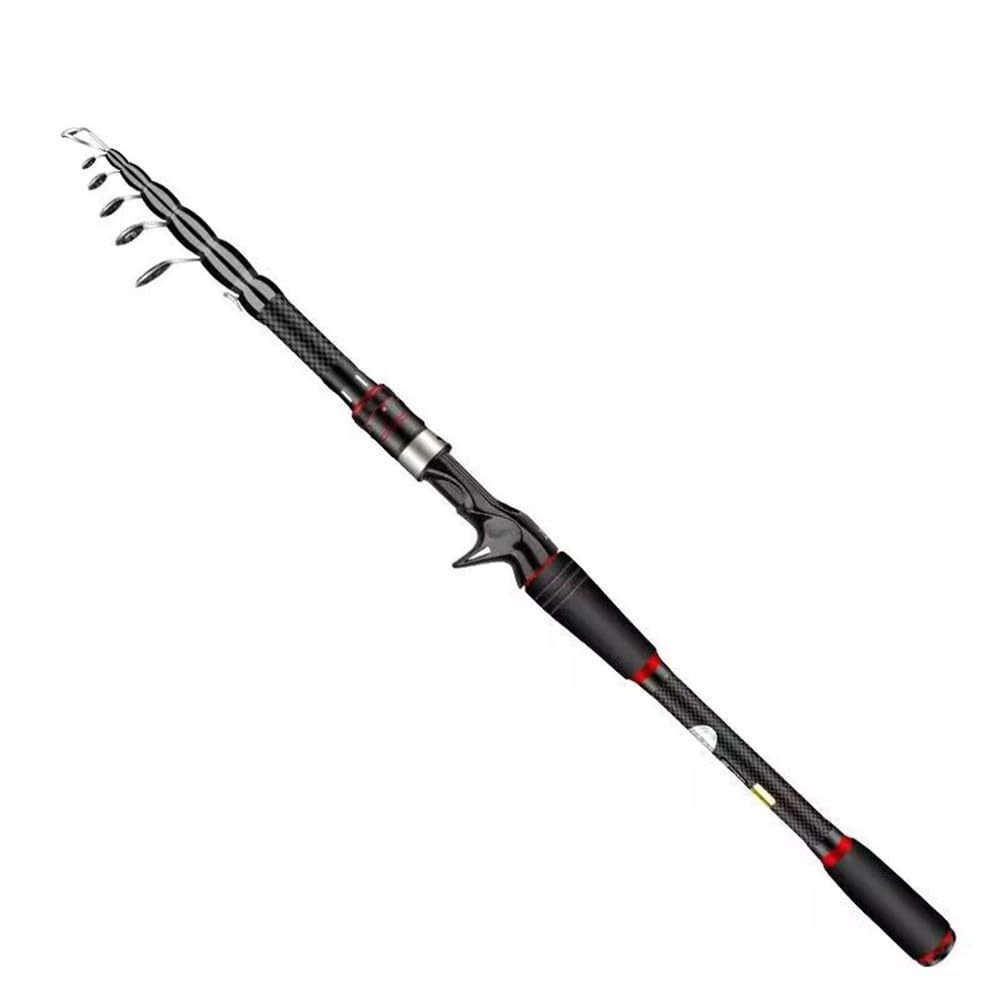 MH Baitcasting - Caña de pescar telescópica de fibra de carbono de 4 m para señuelos de 6 a 35 g, diseño portátil de 5 a 7 secciones