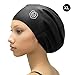 SOUL CAP - Large Swimming Cap for Long Hair - Designed for Long Hair, Dreadlocks, Weaves, Hair Extensions, Braids, Curls & Afros - Women & Men - Silicone (Black, XL)