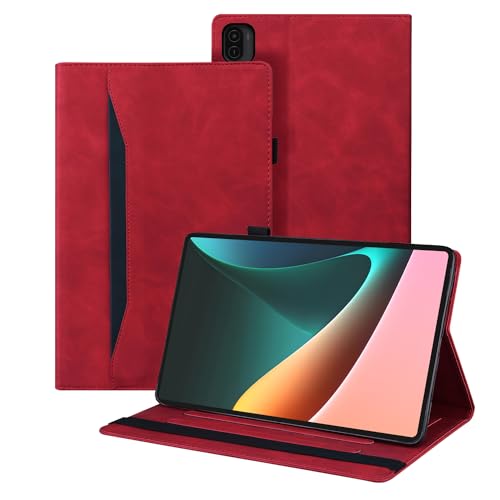 Auslbin Coque pour Xiaomi Pad 5/Xiaomi Pad 5 Pro(11 Pouces,2021) Housse de Cuir PU avec Fonction Support Étui de Protection Tablette pour Xiaomi Pad 5/Xiaomi Pad 5 Pro(Rouge)