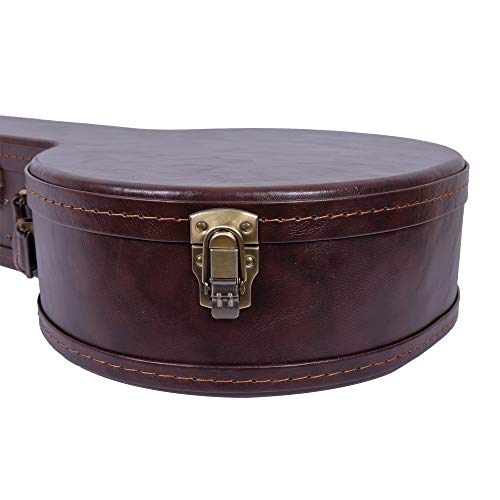 Image of Crossrock Wooden Banjo Case fits 5-String Resonator styles of Banjos- Stainless Steel Latches, Sponge Lining, Storage Space-Vintage Brown (CRW600BJBR)