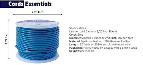 Cords Essentials Round Genuine Leather String Cord, Rope for Jewelry Making Necklaces, Bracelets, Kumihimo Braiding, Wraps - Image 2