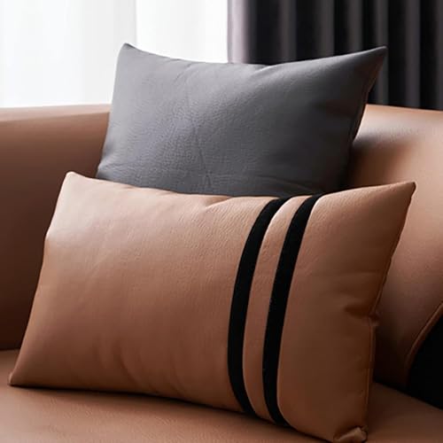 HonunGron Leder Sofabezug 1 2 3 4 Sitzer, rutschfest Sofa Überwurf, Universelle Wasserdicht L Form Sofa Abdeckung, Sofaüberwurf Sofaschoner für Hunde, Katzen, Haustiere (Braun,70x120cm)