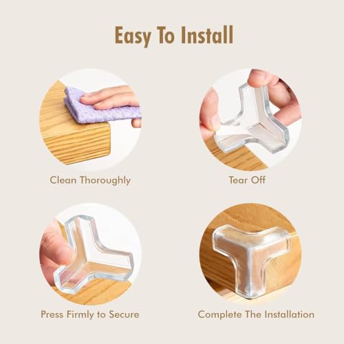 Image of Transparent Silicone Corner Protectors for Baby Proofing | Soft Edge and Corner Guards for Tables, Beds and Furniture | Child Safety Cushion Pads for Sharp Edges (Tranparent-24 Pcs, T-Shape)