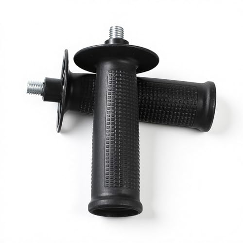 10mm Diameter Angle Grinder Handle Thread Auxiliary Side Handle Fit for All Brands Angle Grinder Black Plastic And Metal Construction, Non-Slip Grip Design