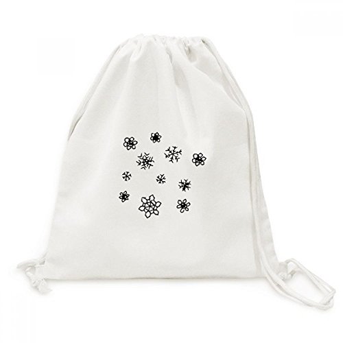 Sac à dos cordon en toile flocon de neige DIYthinker pour voyage et shopping