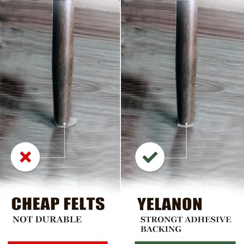 Yelanon Filzgleiter selbstklebend 278 Stück, Schneidbarer Filz für,Kratzfeste Möbelgleiter für Stühlemöbelgleiter,Möbelgleiter,Chair Leg Floor Protectors, Schwarz