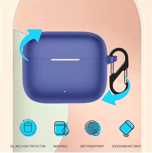 Image of Anvique Silicone Protective Case Cover for Oppo Enco Buds 3 Pro, Earbuds Accessories (Blue S)