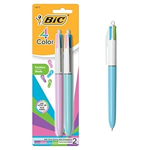 BIC 4 Color Fashion Ball Pen, Mediu...