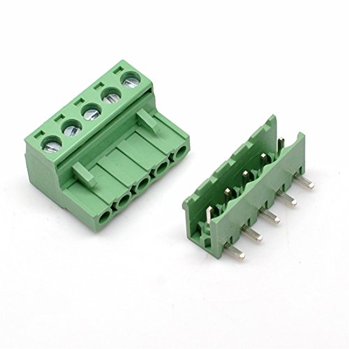 5 Connettori Femmina DIN A 6 Pin Angolo Retto Per PCB - Presa S-Video, Montaggio Saldabile, Nero E Argento