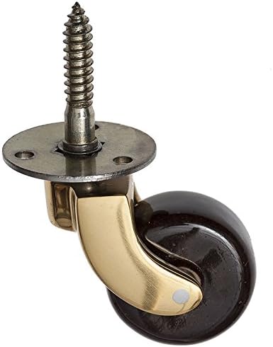 Brass Castor 38mm Brown Wheel with Screw Fitting