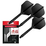 Target Darts K Flex Integrated Dart Flights And Shafts, No.6 Black (Medium) | Pack Of 3 K-Flex - No6, Kflex All In One Moulded Dart Flight & Stem | Professional Dart Accessories