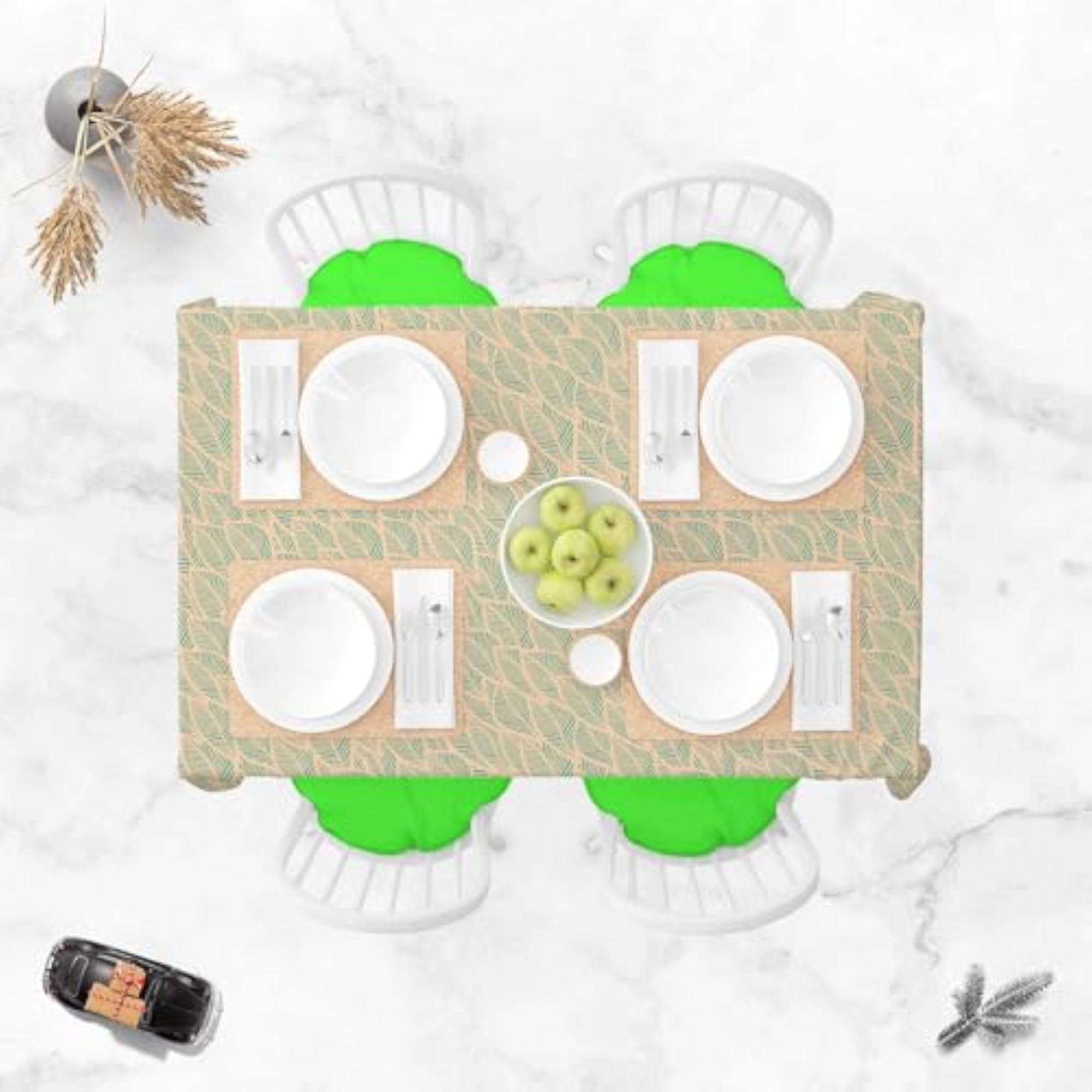 Blue Leaf D2 Table Cloth Cover for Dining & Center Table