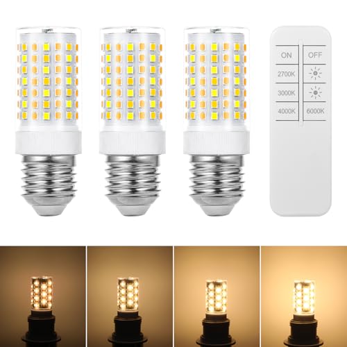 Lampadina LED E27 dimmerabile con telecomando, 0,6-10W, 900-1000lm, CCT 2700K-6500K (da bianco caldo a luce diurna), per soggiorno, camera da letto, cucina, dimmerabile con telecomando, (3pcs)