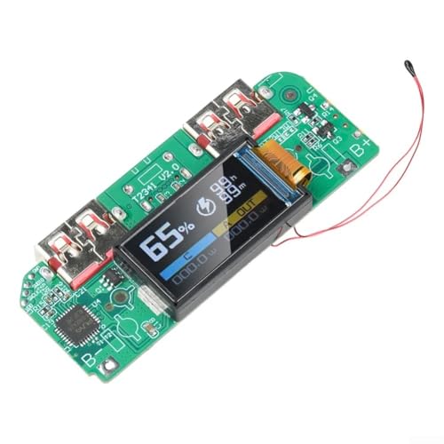 Upluxmira Módulo de banco de energía de carga rápida de 22.5 W con pantalla TFT, tablero convertidor reductor PD QC para cargador portátil de bricolaje, soporte multiprotocolo, 6 x 2.5 cm