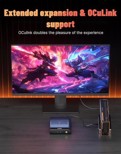 Image of BOSGAME AI 9 Mini PC, AMD HX 470(up to 5.2GHz), 32GB DDR5 1TB PCIe 4.0 SSD | Radeon 890M, 12C /24T, 55TOPS, DDR5 256GB max, triple M.2 8TB max, USB4 /OCuLink, WiFi7 /BT5.4 /Dual 2.5G, 8K Quad Display