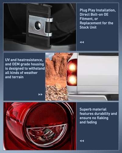 Image of Nilight Taillight Assembly Compatible with 2007 2008 Dodge Ram 1500