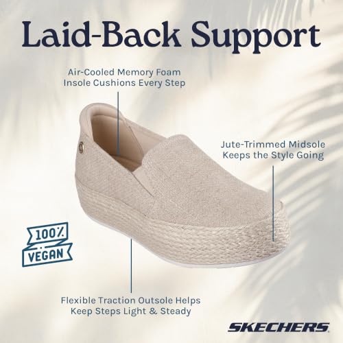 Image of Skechers Women's Bobs Sesame - by The Bay Sneakers | Casua slip-on, Air-Cooled Memory Foam, Skechers Martha Stewart collection, Espadrille Flatform, Crafted with vegan materials