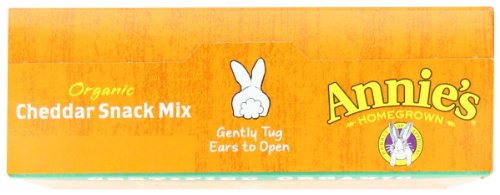 Annie's Organic Cheddar Snack Mix, Baked Cheese Crackers and Pretzels, 9 oz Box (Pack of 4)
