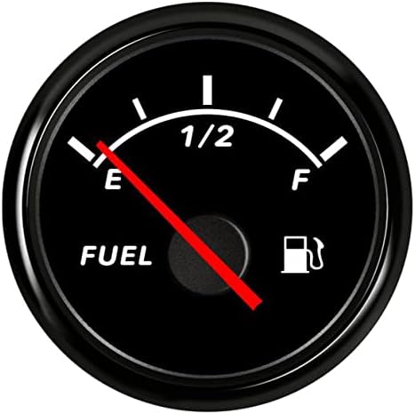 DunkTeam 52mm(2") Marine Fuel Level Gauge Electric Boat Fuel Level Meter Gas Fuel Tank Meter 0-190 ohm with Backlight for for Universal AUTO Car Truck Vehicle RV