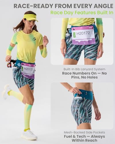 Short de compression FlipBelt Trail Running femme noir
