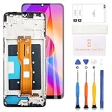 LADYSON Écran LCD TFT pour Samsung Galaxy A07 5G/A07 4G SM-A075B SM-A076F SM-A076M LCD Écran tactile Digitizer Assemblée en verre complet réparation avec outils (noir avec cadre)
