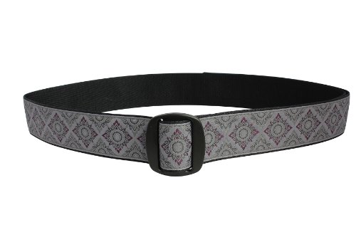 Bison Designs Women s Manzo Belt with Anodized Aluminum Buckle, Grey, Medium 38-Inch