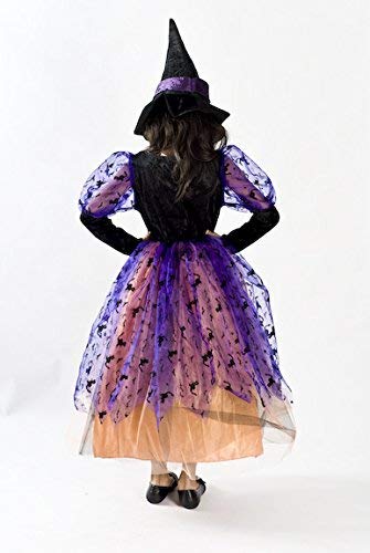 Witch Costume for Girls Black Hat Skirt Lights up (Small (4-6))
