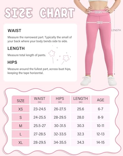 Rolimaka Pacote Com 4 Leggings Para Meninas, Calças Justas Para Dança Atlética, Calças De Ioga Para