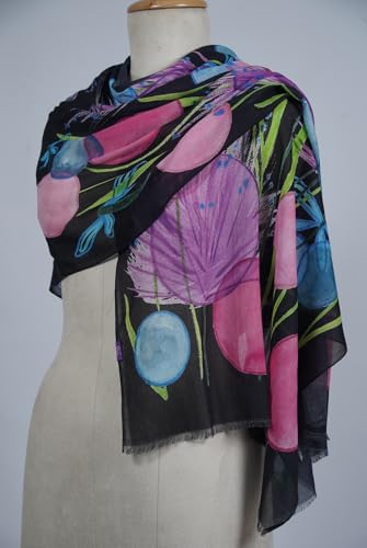 Image of VIC Cotton Modal Digital Print Scarf for Women | Digital Print Designer Stole | Soft Lightweight Luxury Wrap | Premium Cotton Modal Blend | 55 x 170 cm | VIC-SM-DP5517