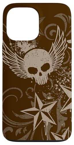 Y2k Grunge 2000s Skull Star Emo Harajuku Goth Scene Brown �X�}�z�P�[�X iPhone 13 Pro Max �p