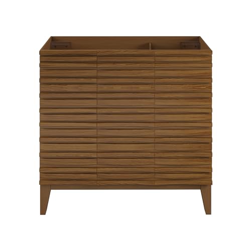Image of Swiss Madison Cascade 36'' Bathroom Vanity in Brown Oak - Cabinet
