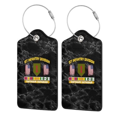 1st Infantry Vietnam Veteran Leather Luggage Tags (Set of 2)