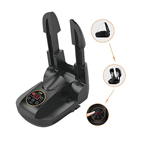 JNHWFDB Sèche-Chaussures électrique, sèche-Gants et Chauffe-Bottes, Support réglable Portable et minuterie, pour Chaussures, Gants, Chapeaux, Chaussettes, Chaussures de Ski - Noir